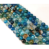 Faceted Natural Agate Beads Strands X-G-F447-8mm-C10-2