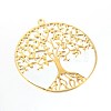 Filigree Tree of Life Brass Pendants KK-M171-01G-1