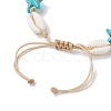 Natural Shell & Synthetic Turquoise Braided Bead Anklets AJEW-AN00562-04-4