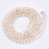 Frosted Spray Painted Glass Beads Strands GLAA-N035-03A-C10-2
