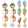 SUPERFINDINGS DIY 6 Pairs Leaf and Flower Wood Earring Makings DIY-FH0002-02-1