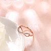 Infinity Trendy Rose Gold Plated Brass Cubic Zirconia Finger Rings RJEW-BB15335-8RG-3