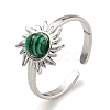 304 Stainless Steel Synthetic Malachite Cuff Rings G-Z056-01P-02-1