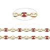 Golden Plated Alloy Enameled Coffee Bean Links Chains LCHA-H004-02G-B-2