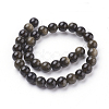 Natural Golden Sheen Obsidian Beads Strands G-C076-6mm-5-2