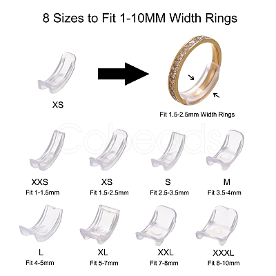 8Pcs Ring Size Adjusters Invisible Clear Ring Sizer Jewelry Fit Reducer  Guard US