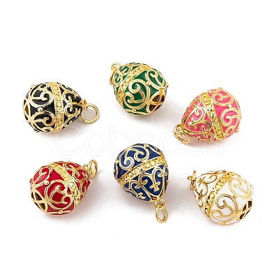 Brass Enamel Pendants KK-E112-13G-1