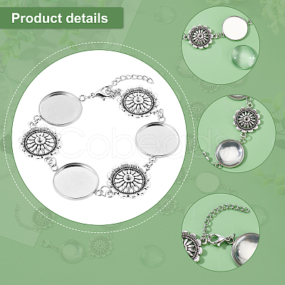 PandaHall Elite 10Pcs Flower Connector Bracelet Making AJEW-PH0003-85-1