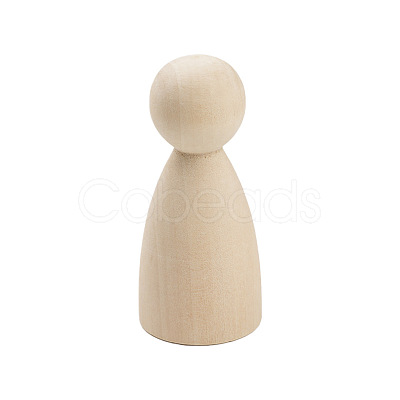 Unfinished Blank Wooden Dolls Sculpture PW-WGE1180-06-1