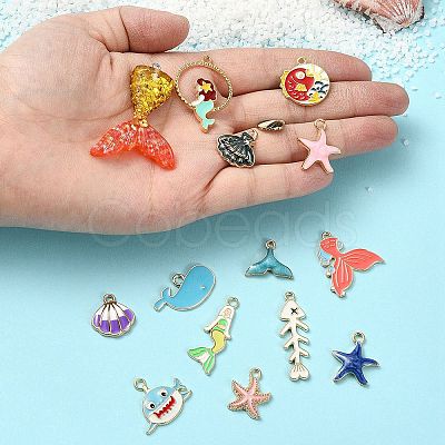 40Pcs 20 Styles Ocean Theme DIY Pendants Kits ENAM-YW0004-04-1