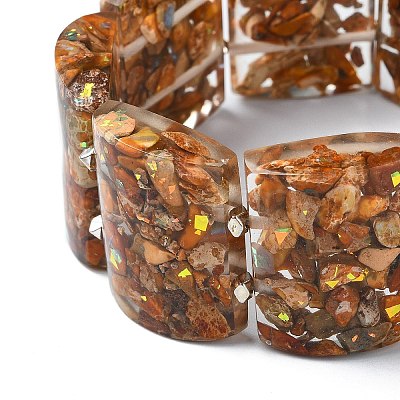 Dyed Natural Imperial Jasper & Synthetic Opal Stretch Bracelets BJEW-G702-01B-1