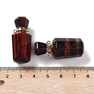 Natural Tiger Eye Perfume Bottle Pendants G-A026-16B-01-1