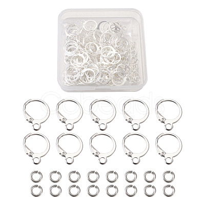 Pandahall Brass Huggie Hoop Earring Findings & Open Jump Rings KK-TA0007-84B-S-1