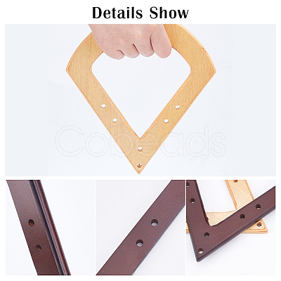 WADORN&reg 4Pcs 2 Colors Wood Bag Handle DIY-WR0001-15-1