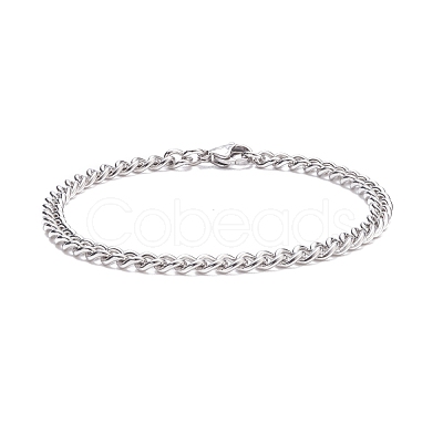 Non-Tarnish 304 Stainless Steel Curb Chains Bracelet for Men Women BJEW-JB07984-1