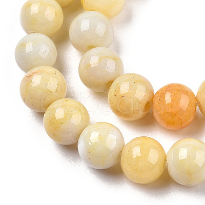 Opaque Crackle Glass Round Beads Strands X1-GLAA-T031-01F-1