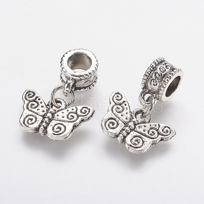 Tibetan Style Alloy European Dangle Charms PALLOY-F202-18AS-1