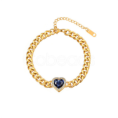 Heart Cubic Zirconia Link Bracelets YD9481-1-1