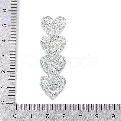 Valentine's Day Theme Gradient Color Acrylic Pendants OACR-Q100-11B-1