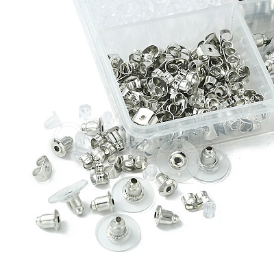 430Pcs 5 Style Iron & Plastic Ear Nuts IFIN-YW0003-03P-1