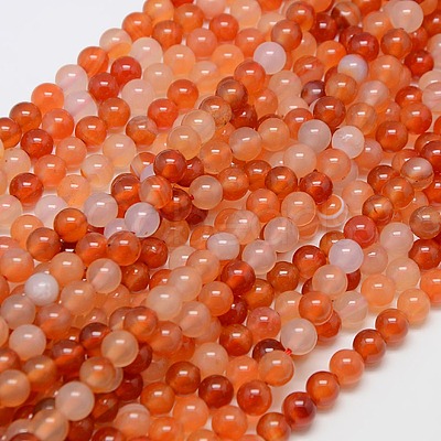 Natural Carnelian Beads Strands G-N0006-6mm-17-1