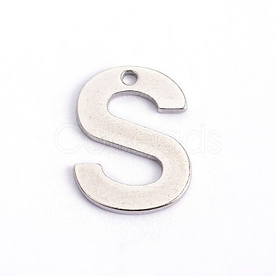 Non-Tarnish 304 Stainless Steel Letter Charms X-STAS-O072-S-1