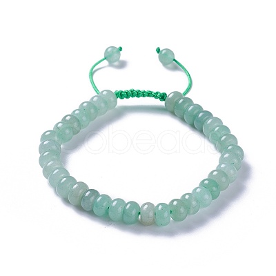 Adjustable Natural Green Aventurine Braided Bead Bracelets BJEW-F369-A11-1