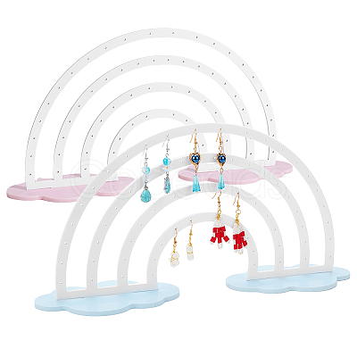 Nbeads 2 Sets 2 Colors Rainbow Acrylic Earring Display Stands EDIS-NB0001-08-1