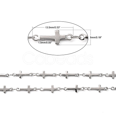 Tarnish Resistant 3.28 Feet 304 Stainless Steel Link Chains X-CHS-K001-68-1