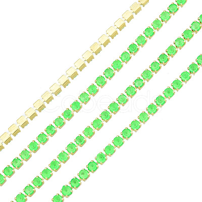 Brass Rhinestone Strass Chains CHC-N017-003A-B01-1