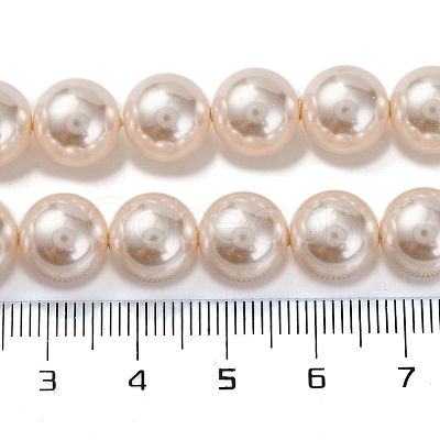 Baking Painted Pearlized Glass Pearl Round Bead Strands PEAR-H019-02D-02-1