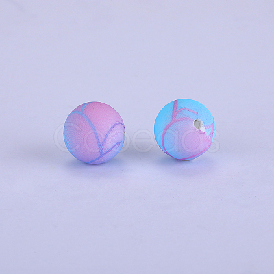 Round Food Grade Eco-Friendly Silicone Focal Beads SI-JX0056A-228-1