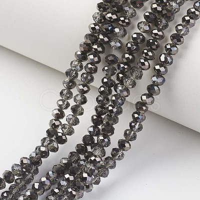 Electroplate Transparent Glass Beads Strands EGLA-A034-T4mm-P17-1