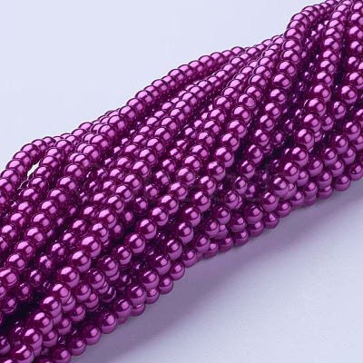 Glass Pearl Beads Strands HY-4D-B35-1