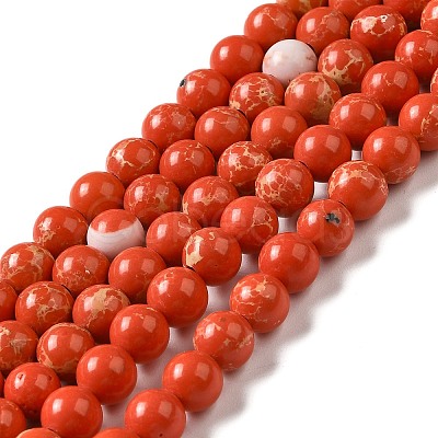 Synthetic Imperial Jasper Beads Strands G-I199-35-6mm-D-1