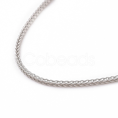 Anti-Tarnish Rhodium Plated 925 Sterling Silver Wheat Chains Necklace for Women STER-I021-07P-1