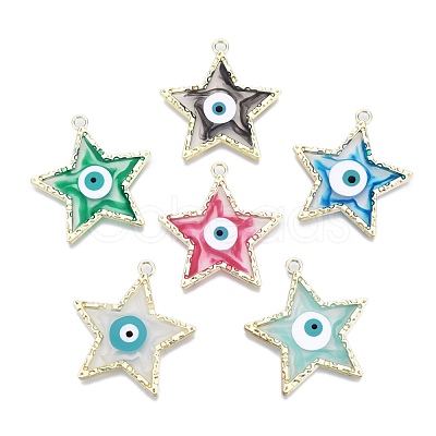 Alloy Enamel Pendants ENAM-F143-07-G-1