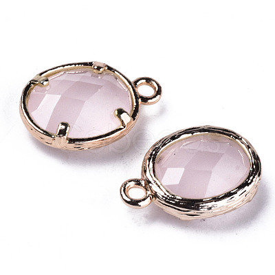 Faceted Synthetic Rose Quartz Charms G-N326-68-1