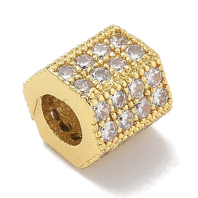 Rack Plating Brass Micro Pave Cubic Zirconia Beads KK-L224-035G-1