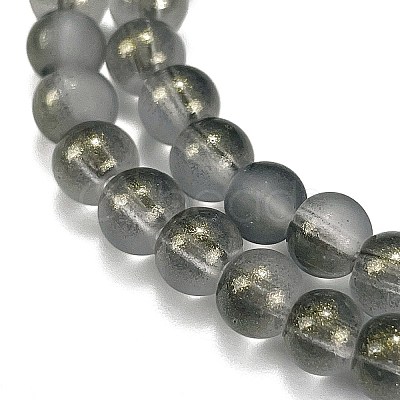 Frosted Transparent Glass Bead Strands GLAA-P065-6mm-12-1