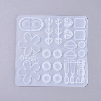 DIY Dangle Earring Accessories Silicone Molds DIY-K017-06-1