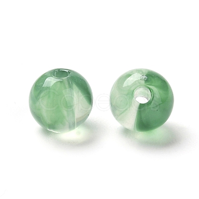 Imitation Jade Acrylic Beads MACR-G066-01E-1