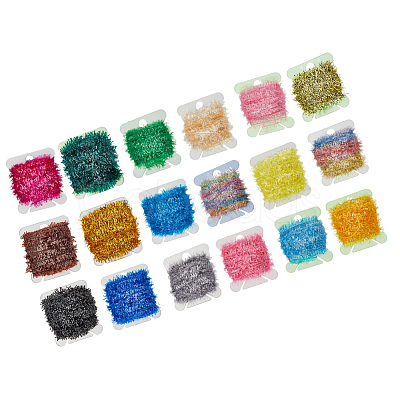 SUPERFINDINGS 18 Cards 18 Colors Tinsel Chenille Line Crystal Flash Cactus Chenille OCOR-FH0001-14-1