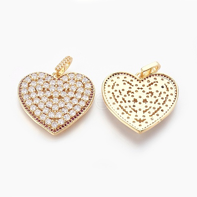 Brass Micro Pave Cubic Zirconia Pendants ZIRC-G148-06-1