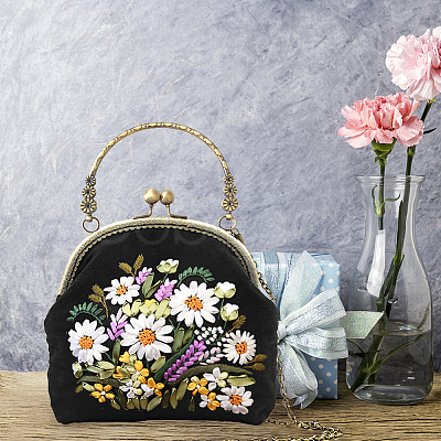 DIY Ethnic Style Flower Pattern Embroidery Crossbody Bags Kits DIY-WH0292-87C-1