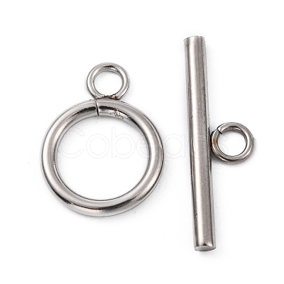 Non-Tarnish 304 Stainless Steel Ring Toggle Clasps X-STAS-Q179-01-1