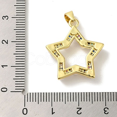 Brass Micro Pave Cubic Zirconia Pendants KK-Z042-29G-03-1