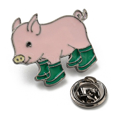 Pig in Rain Boots Enamel Pins JEWB-C021-01A-1