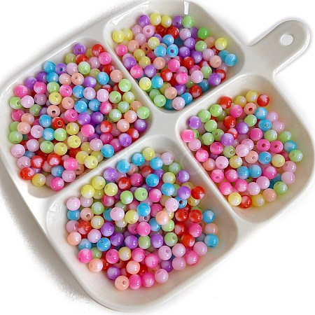 Imitation Jelly Opaque Acrylic Beads OACR-F011-17-1