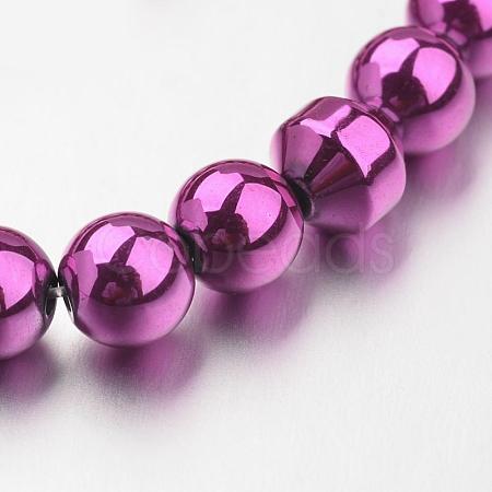 Non-magnetic Synthetic Hematite Bead Strands G-F301-6mm-03-1